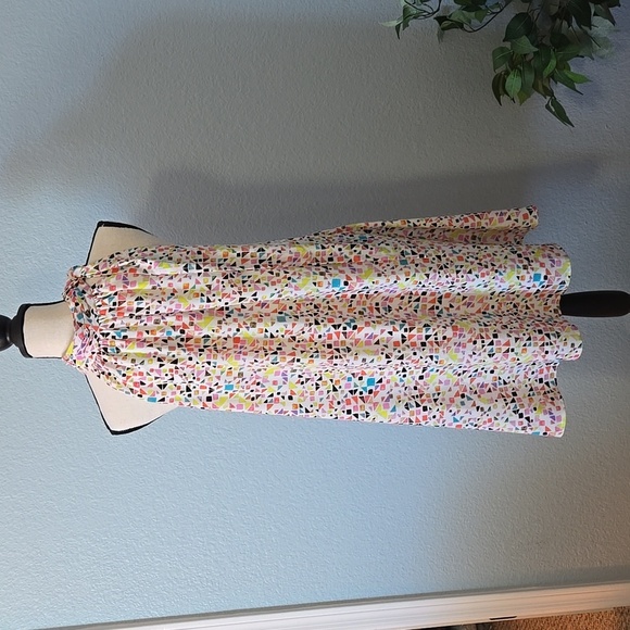 CECE Tie Neck Halter Shift Knee Length Dress in Candy Gem Multi Color Print Sz 8 - Picture 6 of 10